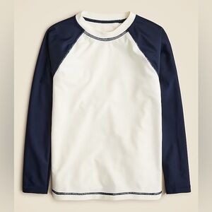 J.Crew Kids' baseball rash guard in Navy Ivory size S NWT